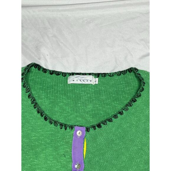 Willow Knit Cardigan Sweater Women’s Small y2K Cottagecore Lagenlook green artsy - Picture 2 of 6